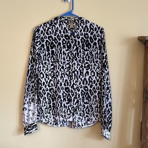 Dorothy Perkins women’s‎ long sleeve blouse black white size 6 - Picture 3 of 8